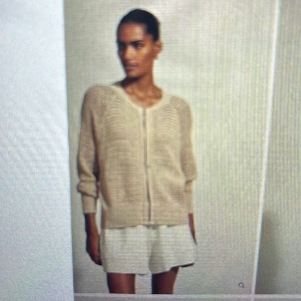 Varley Cameron Knit Open Knit Zip Up Jacket Sweater